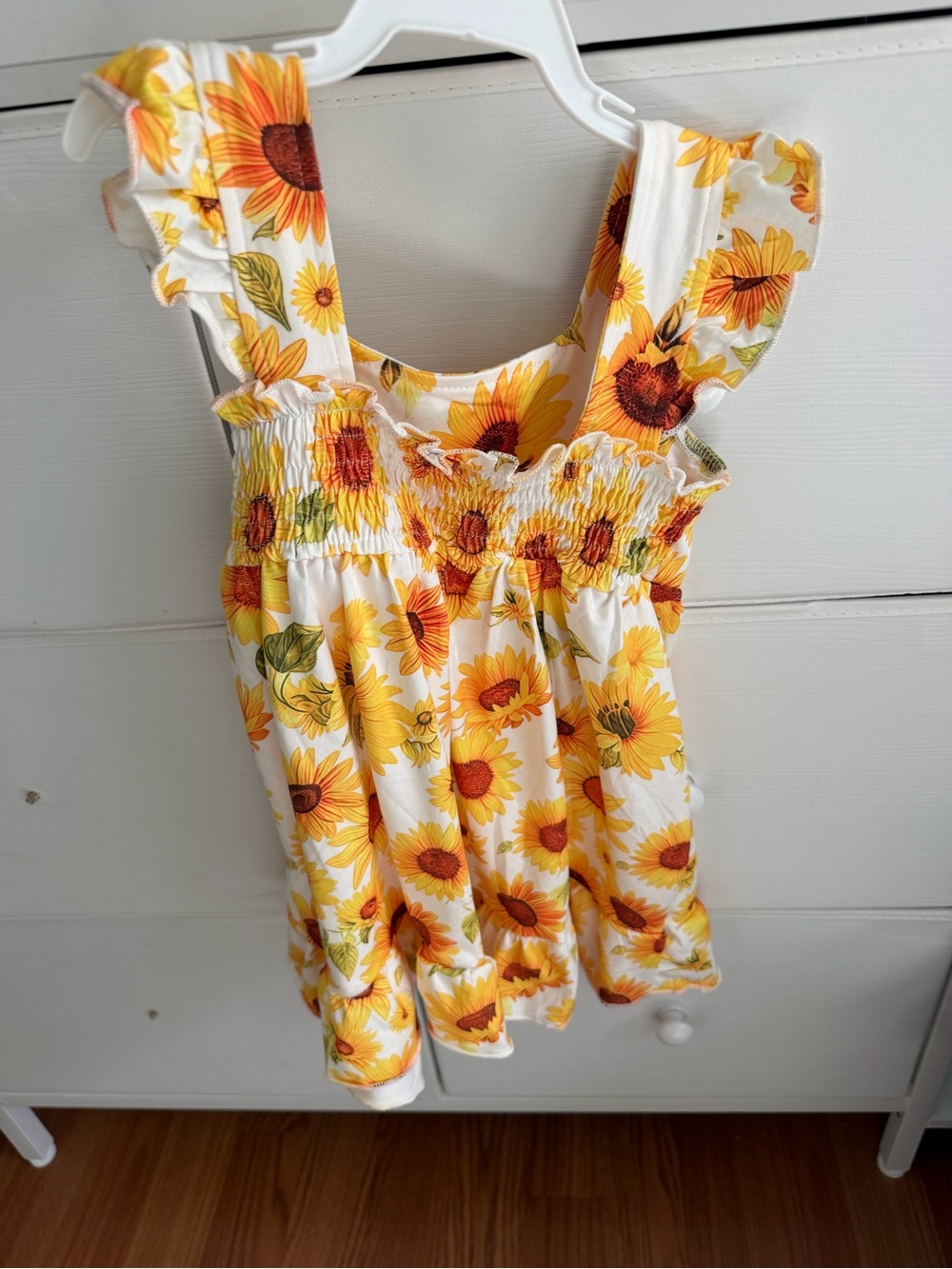 Sunflower Smocked Girls' Dress - Yellow